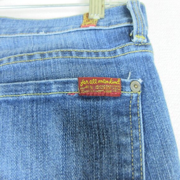 7 for all mankind Straight Leg Jeans Size 28 Medium Wash Low Rise - Picture 8 of 15
